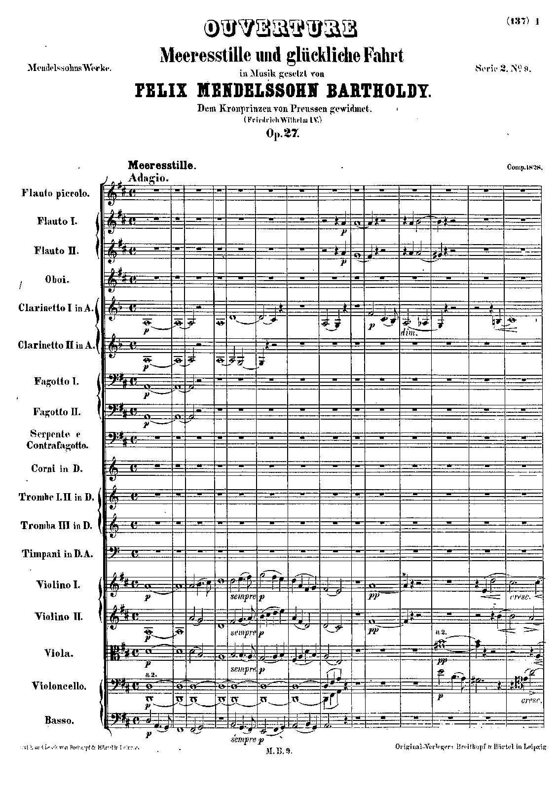 Meeresstille und glückliche Fahrt, Op.27