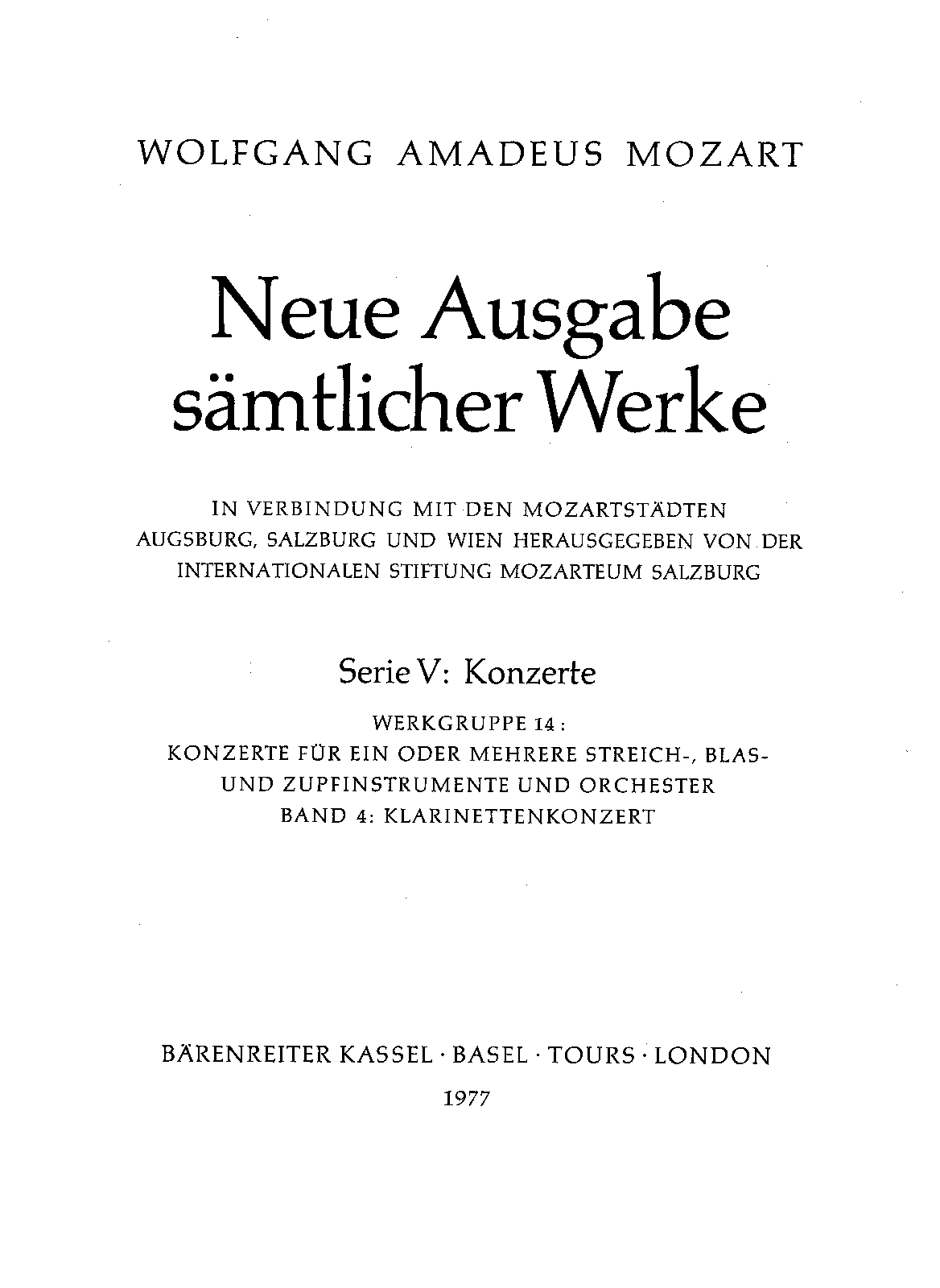 Clarinet Concerto in A major, K.622