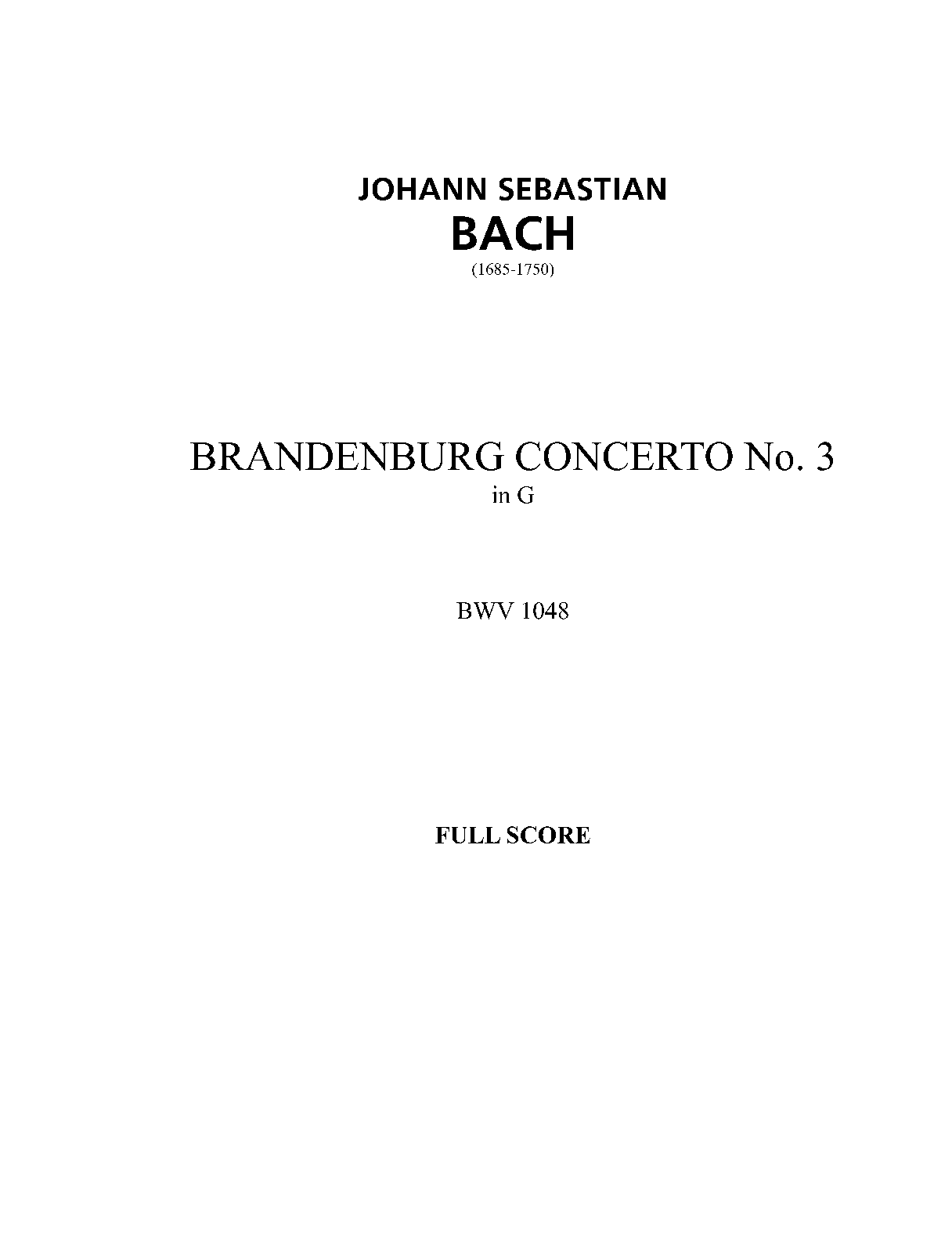 Brandenburg Concerto No.3 in G major, BWV 1048