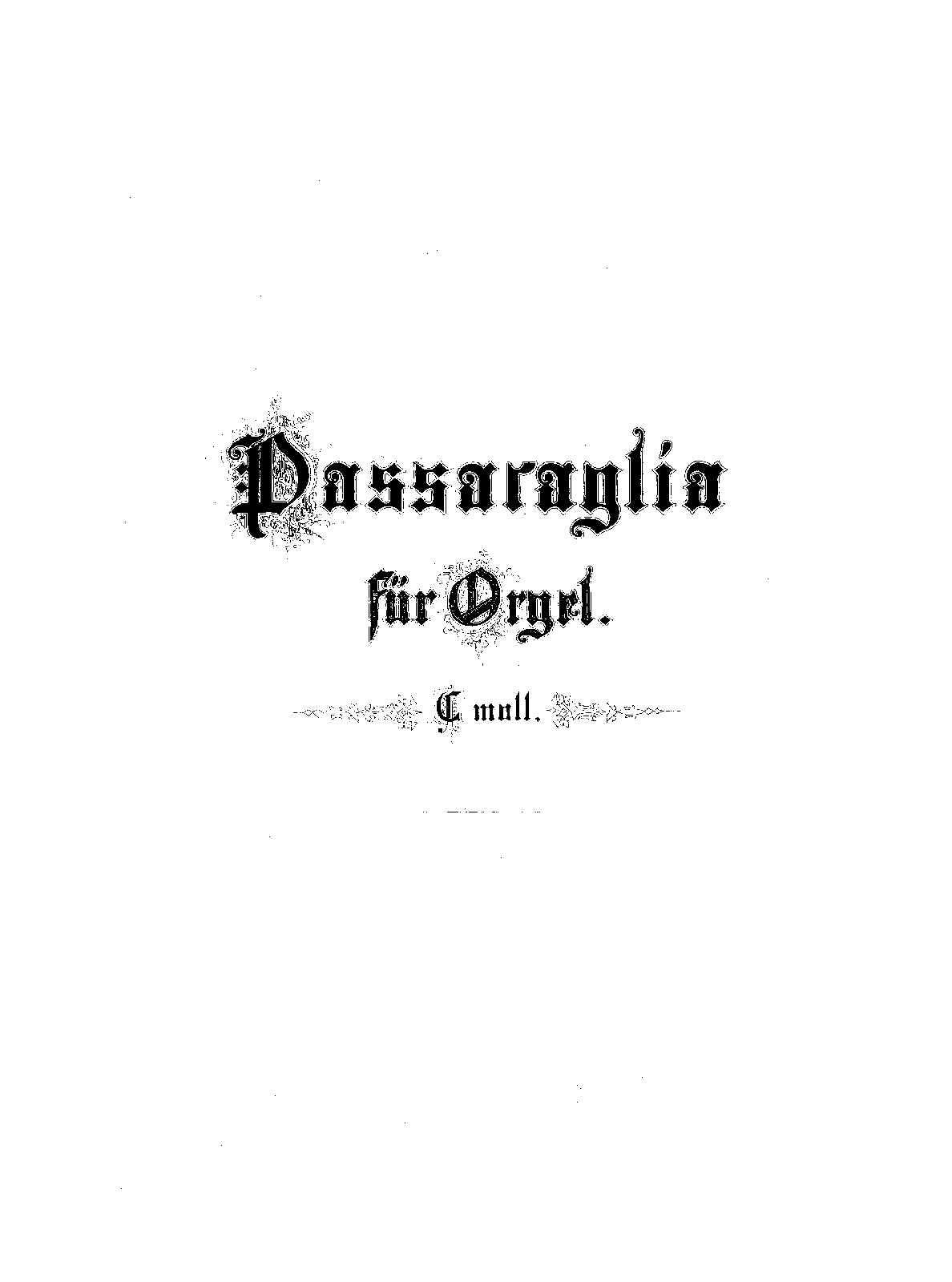 Passacaglia in C minor, BWV 582
