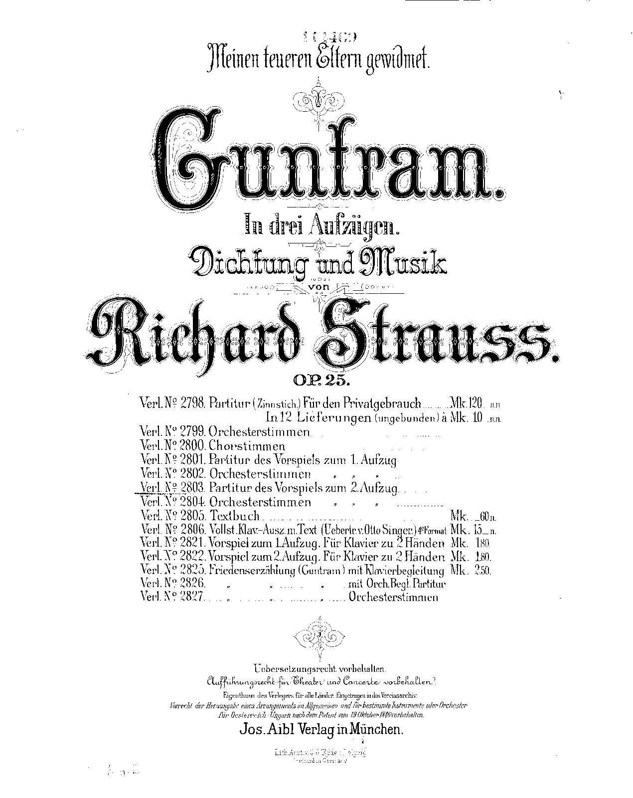 Guntram, Op.25