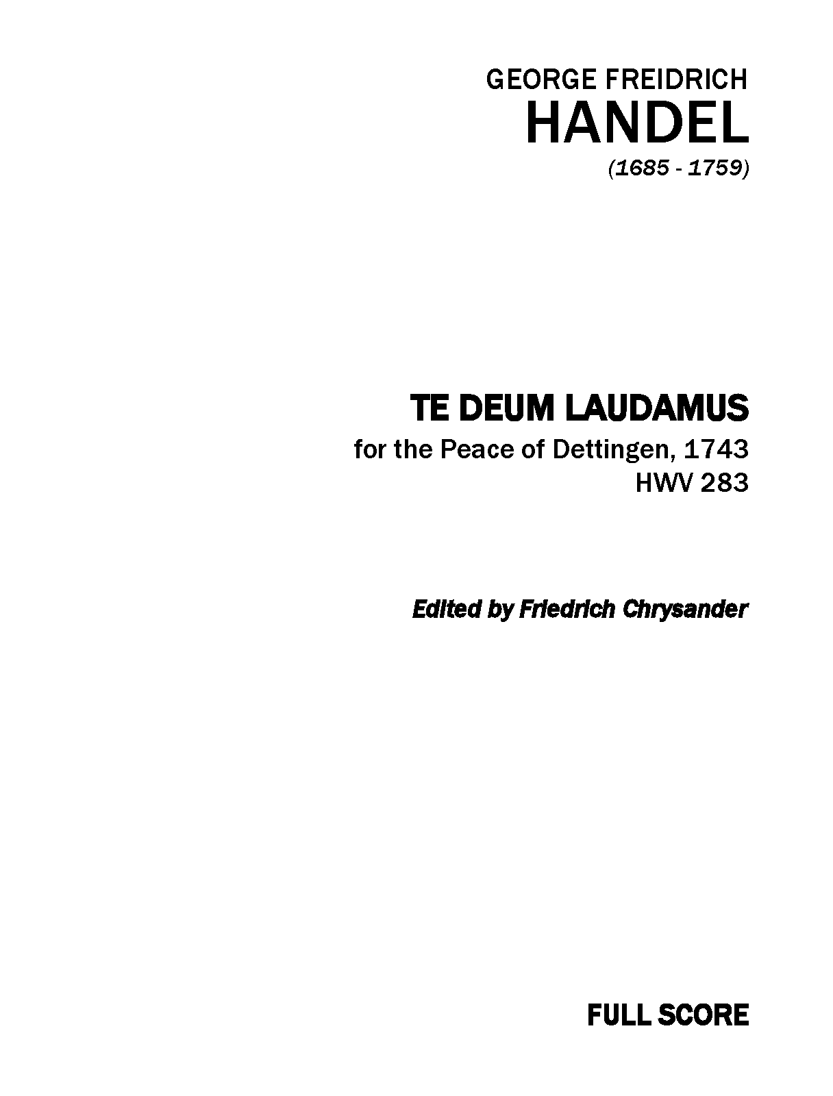 Te Deum in D major, HWV 283