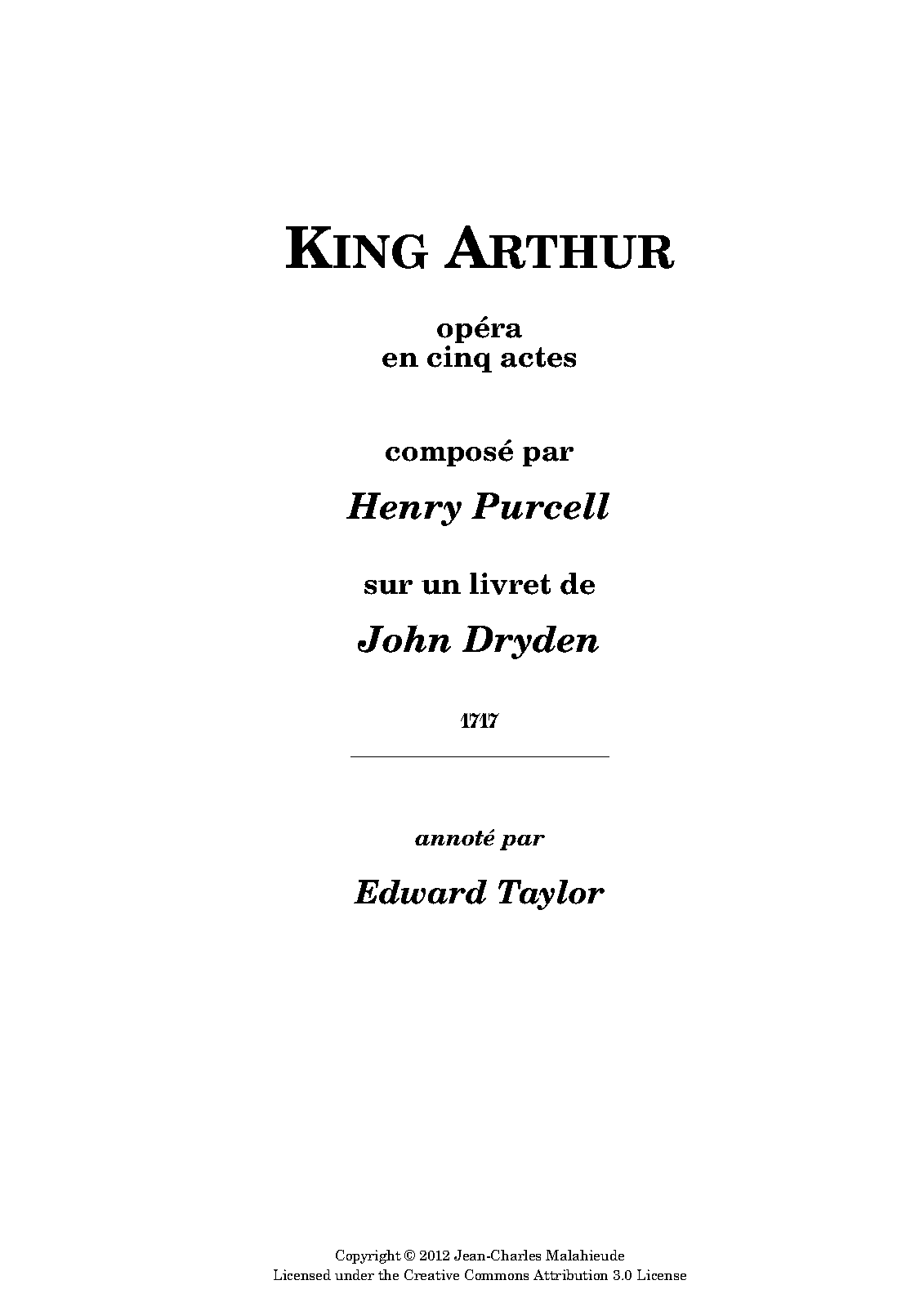 King Arthur, Z.628