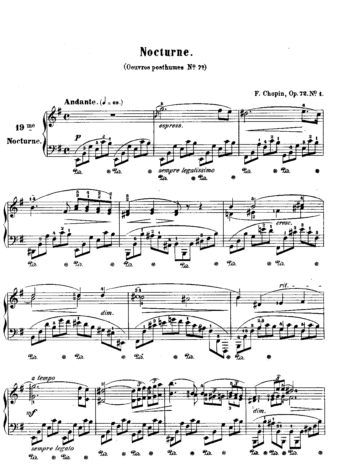 Nocturne in E minor, Op.72 No.1