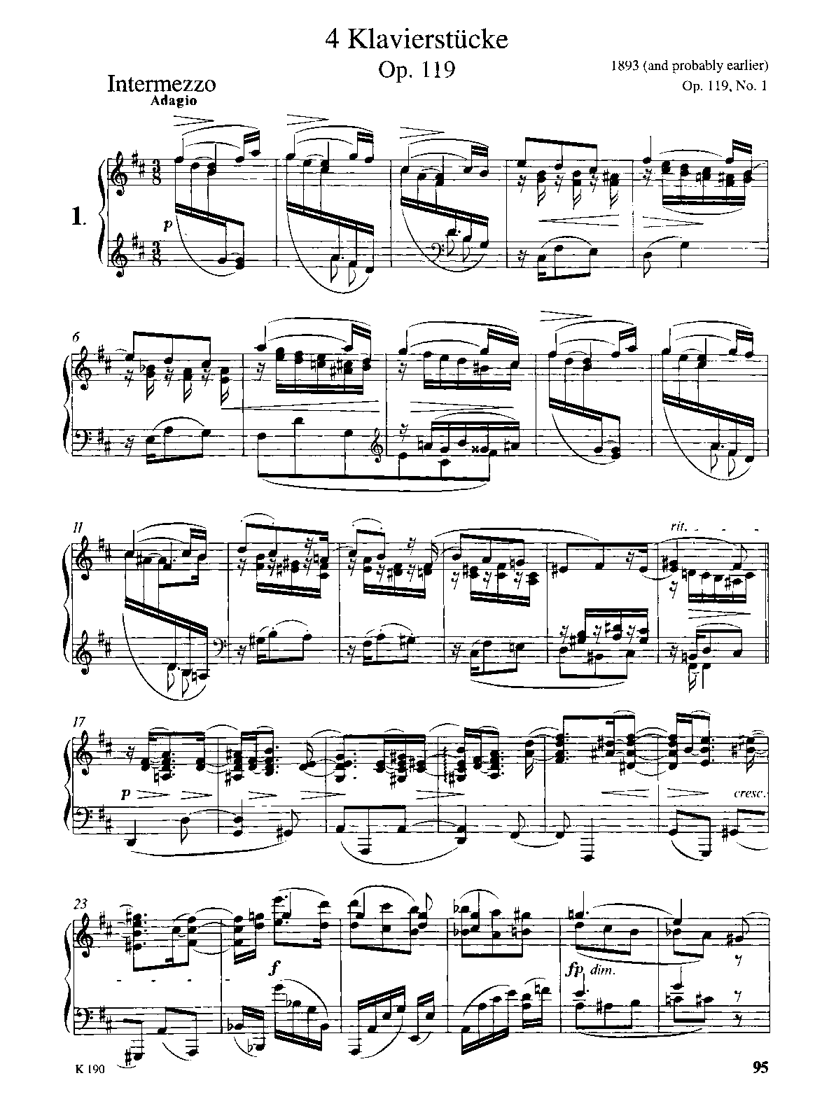 4 Klavierstücke, Op.119