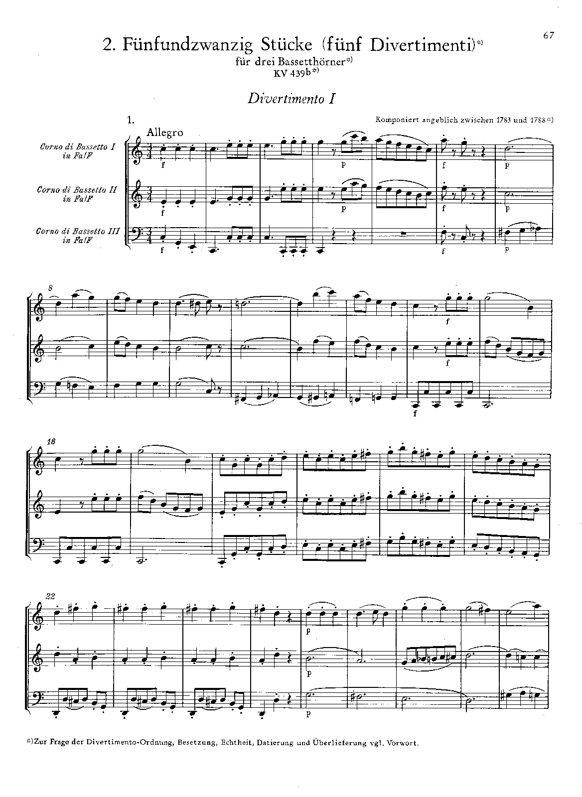 5 Divertimentos, K.Anh.229/439b