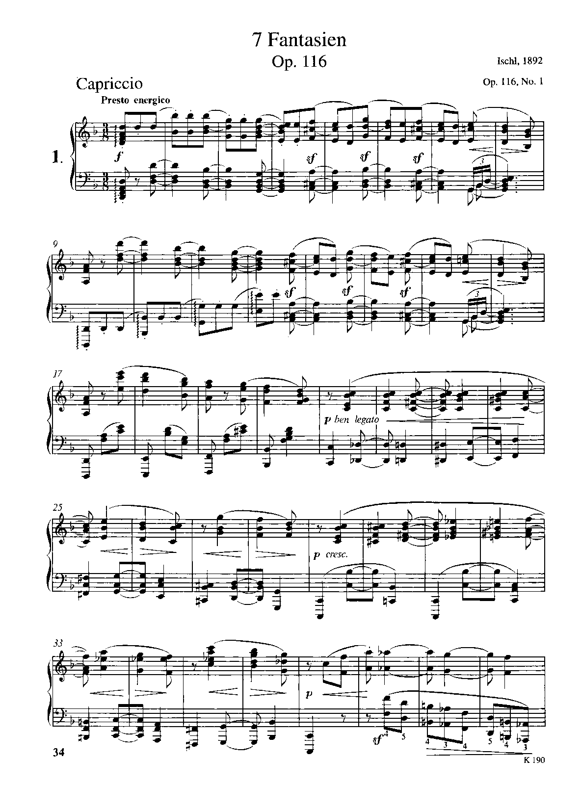 7 Fantasien, Op.116