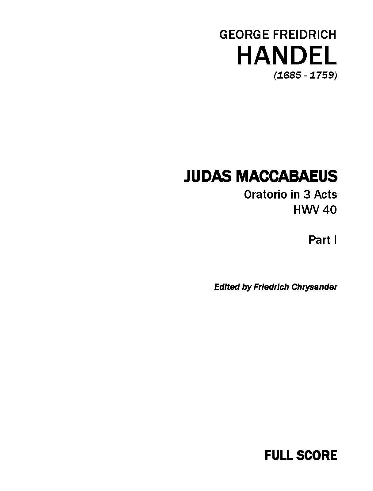 Judas Maccabaeus, HWV 63
