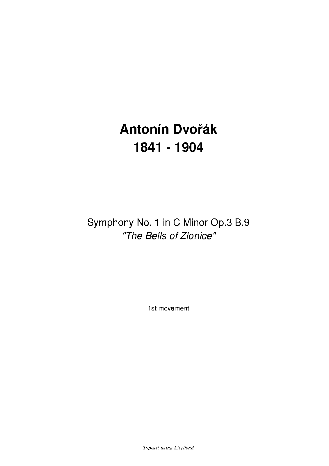 Symphony No.1, B.9