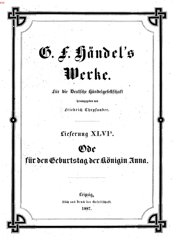 Ode for the Birthday of Queen Anne, HWV 74