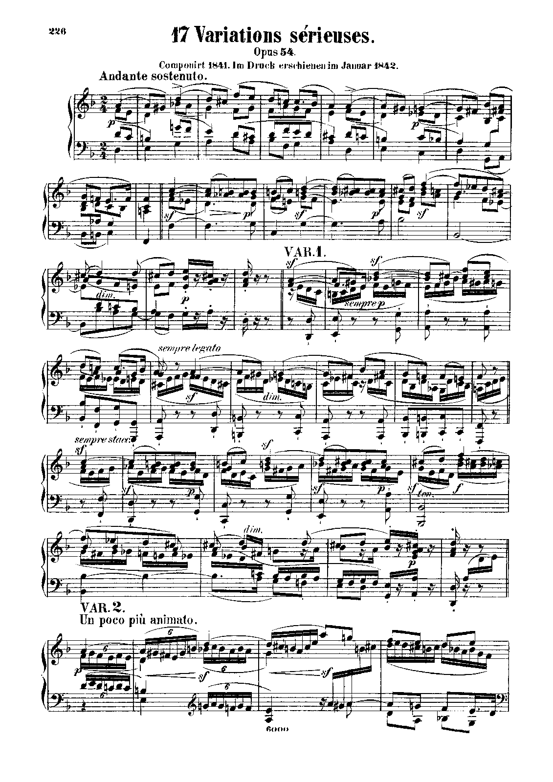 Variations sérieuses, Op.54