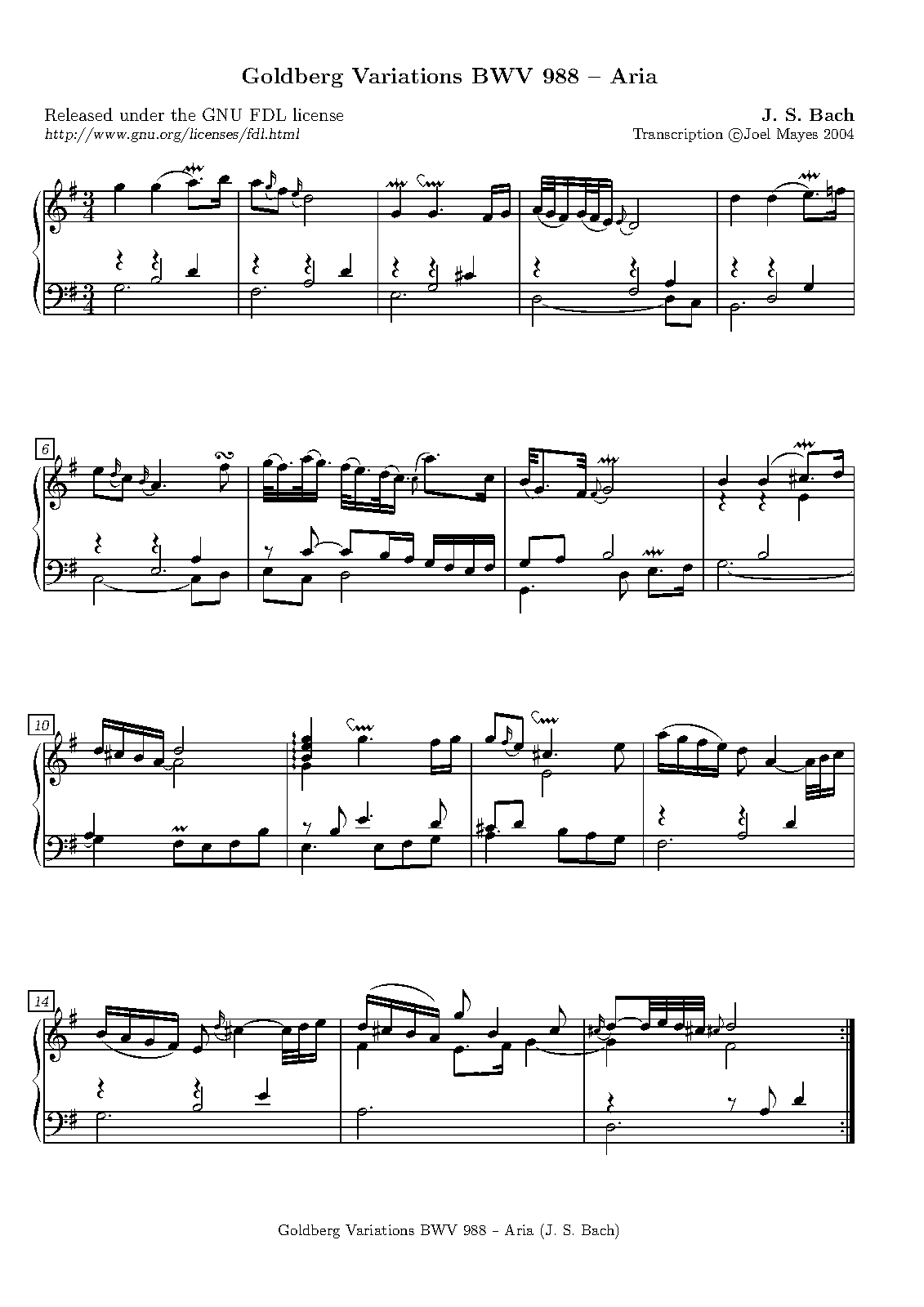 Goldberg-Variationen, BWV 988