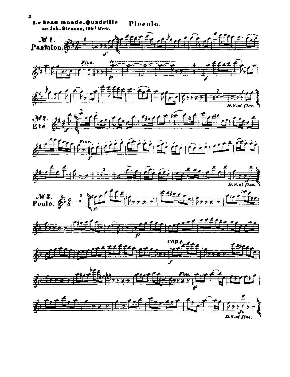 Le beau monde Quadrille, Op.199
