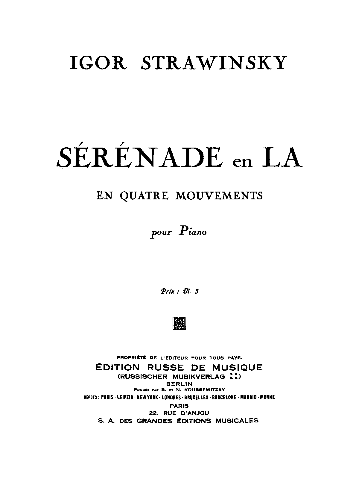 Serenade in A, K044