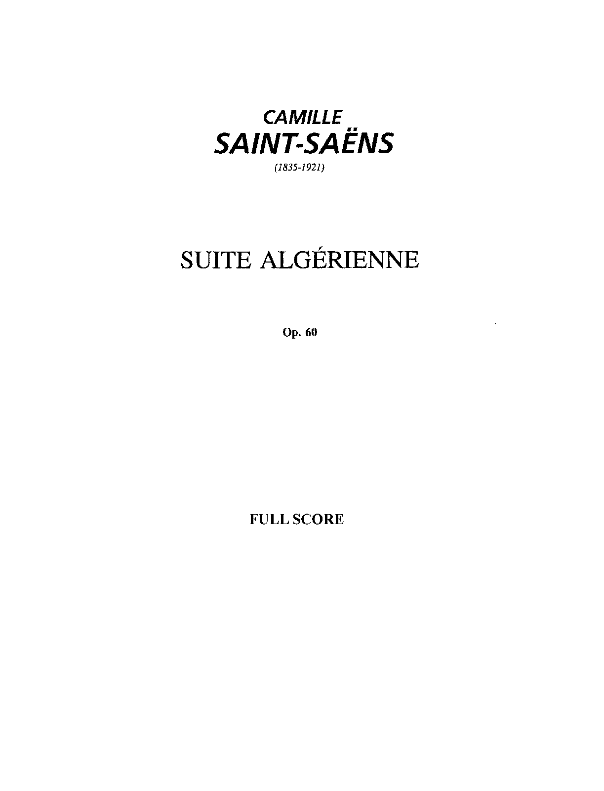 Suite algérienne, Op.60