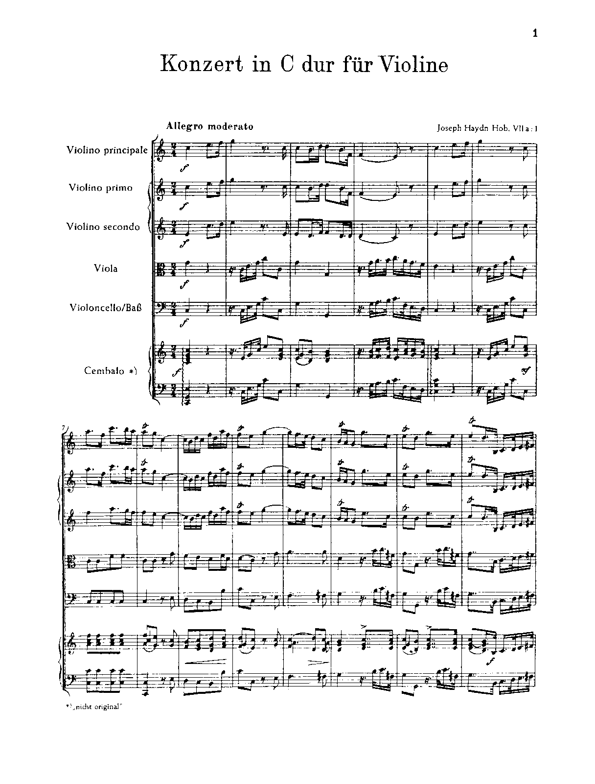 Violin Concerto in C major, Hob.VIIa:1
