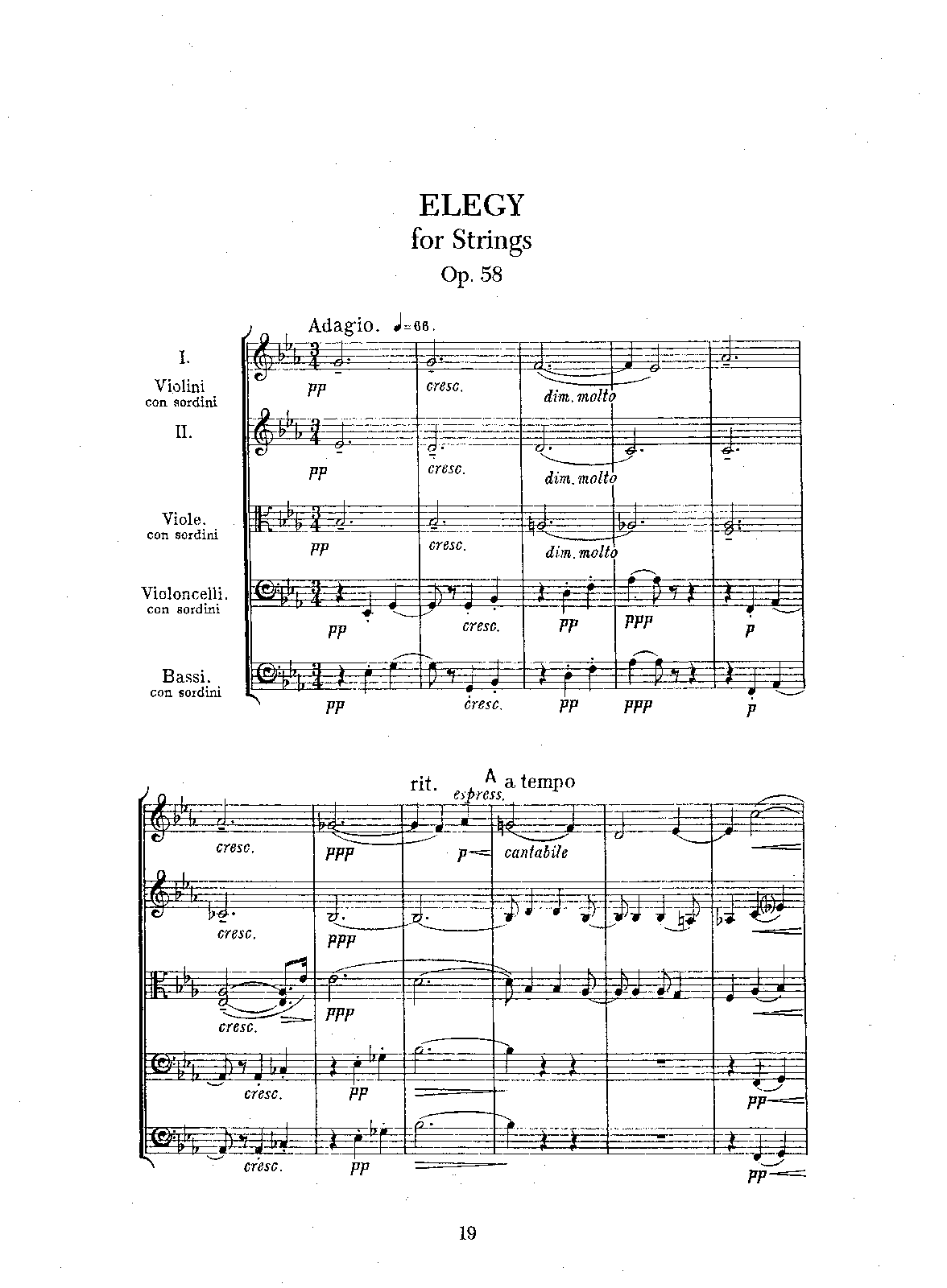 Elegy, Op.58