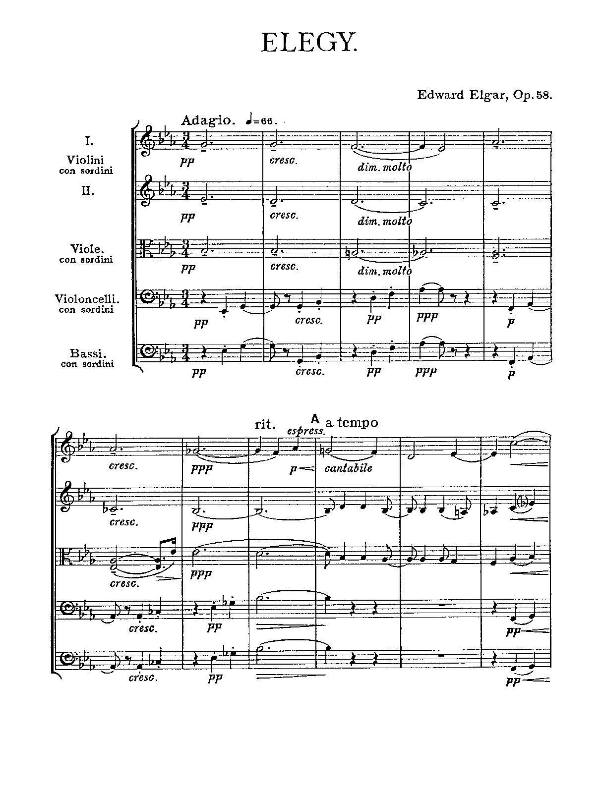 Elegy, Op.58