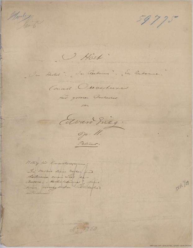 In Autumn, Op.11