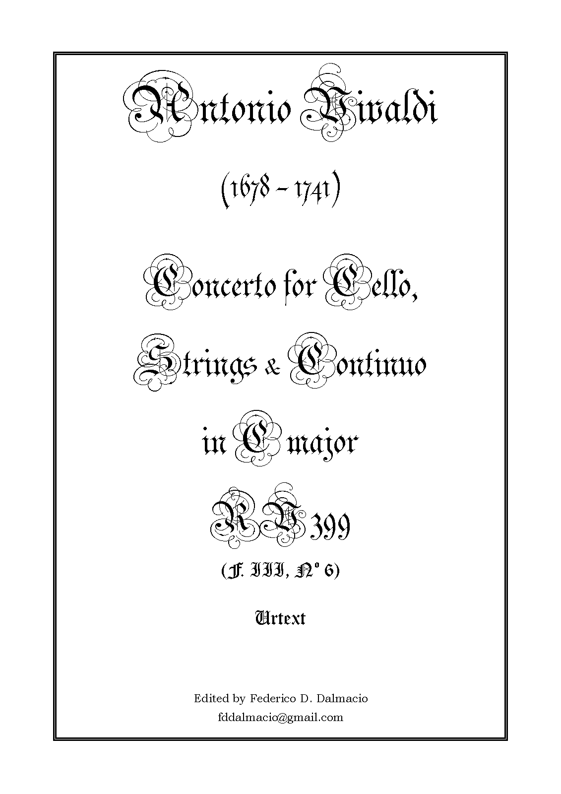 Cello Concerto in C major, RV 399