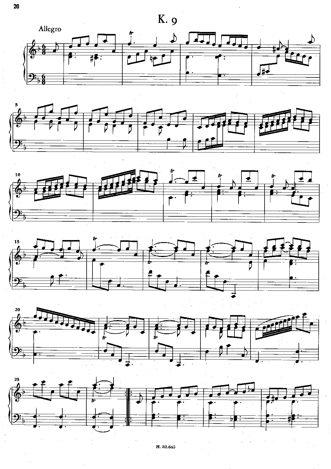 Keyboard Sonata in D minor, K.9