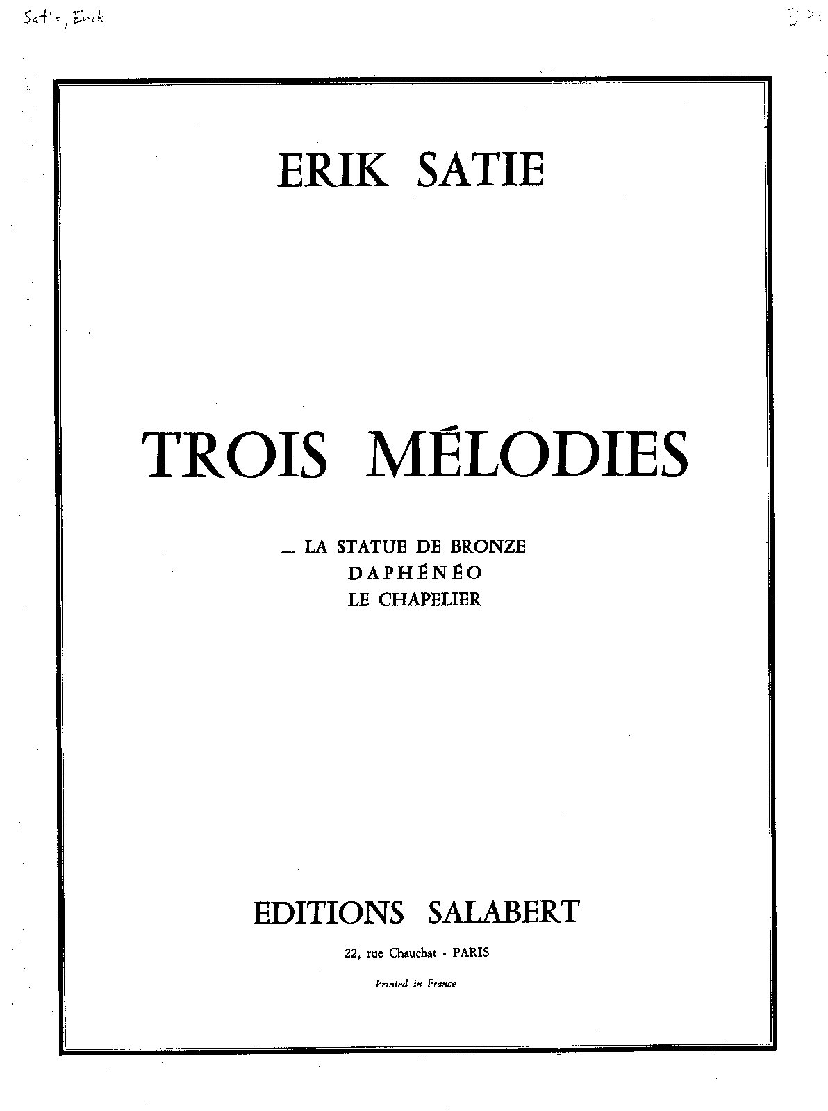 3 Mélodies, IES 34