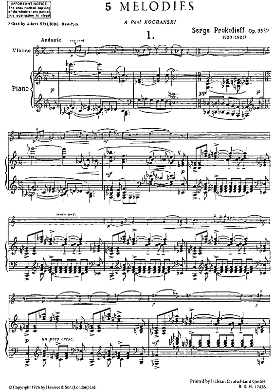 5 Mélodies, Op.35