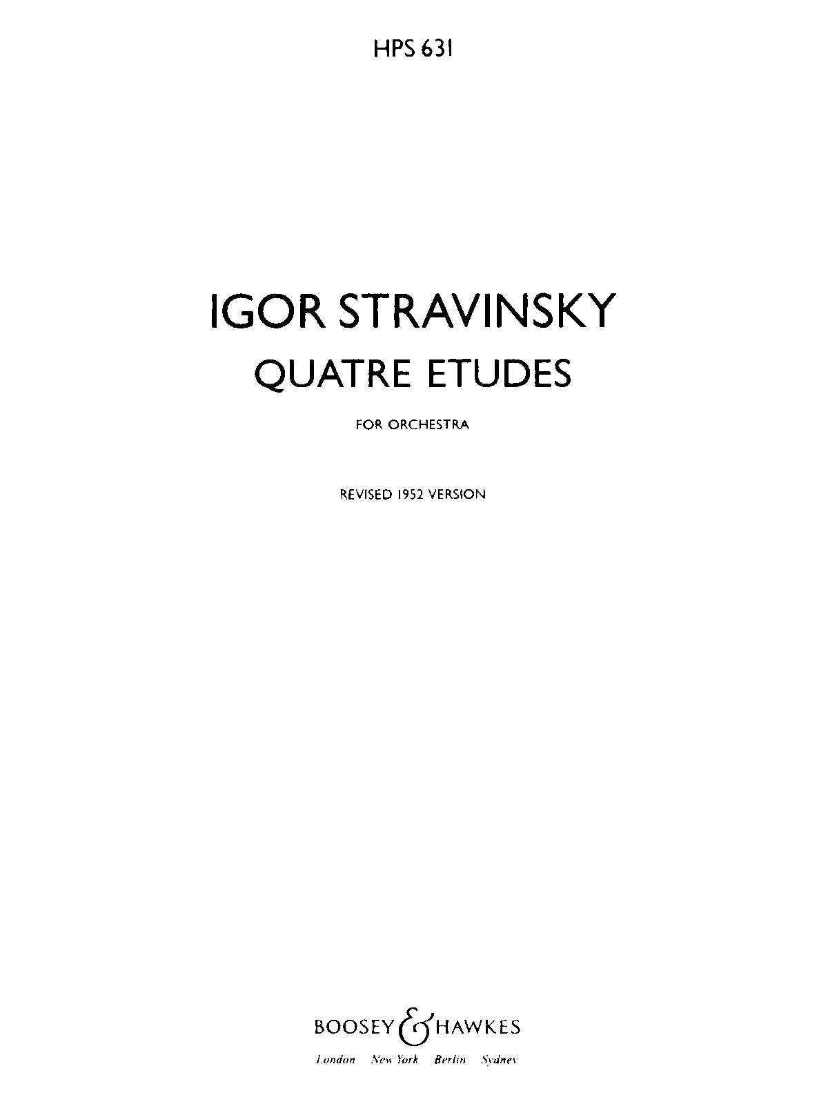 4 Etudes for Orchestra, K051