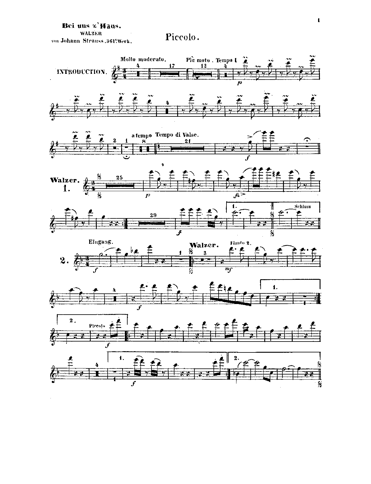 Bei uns z'Haus, Op.361