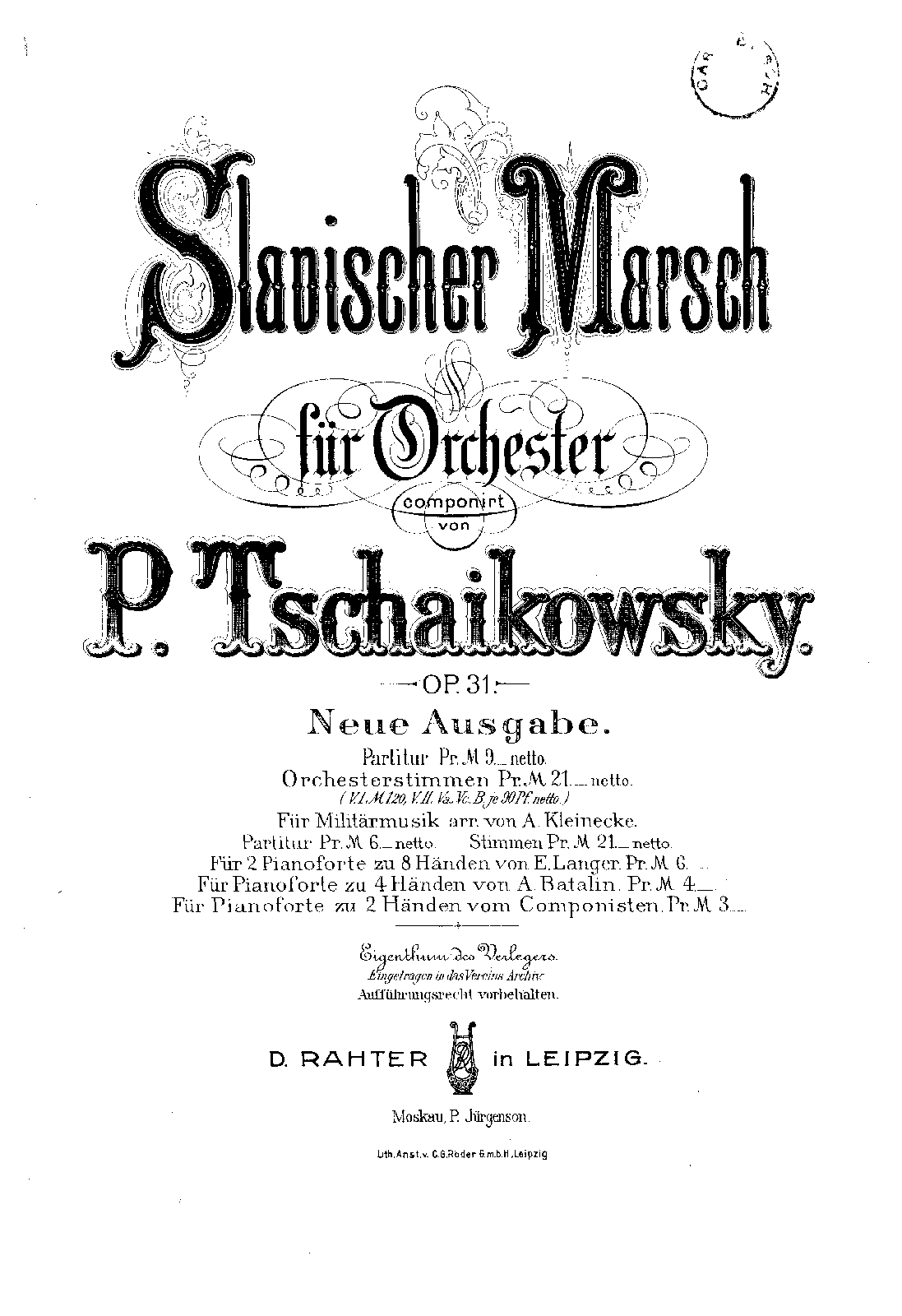 Slavonic March, Op.31
