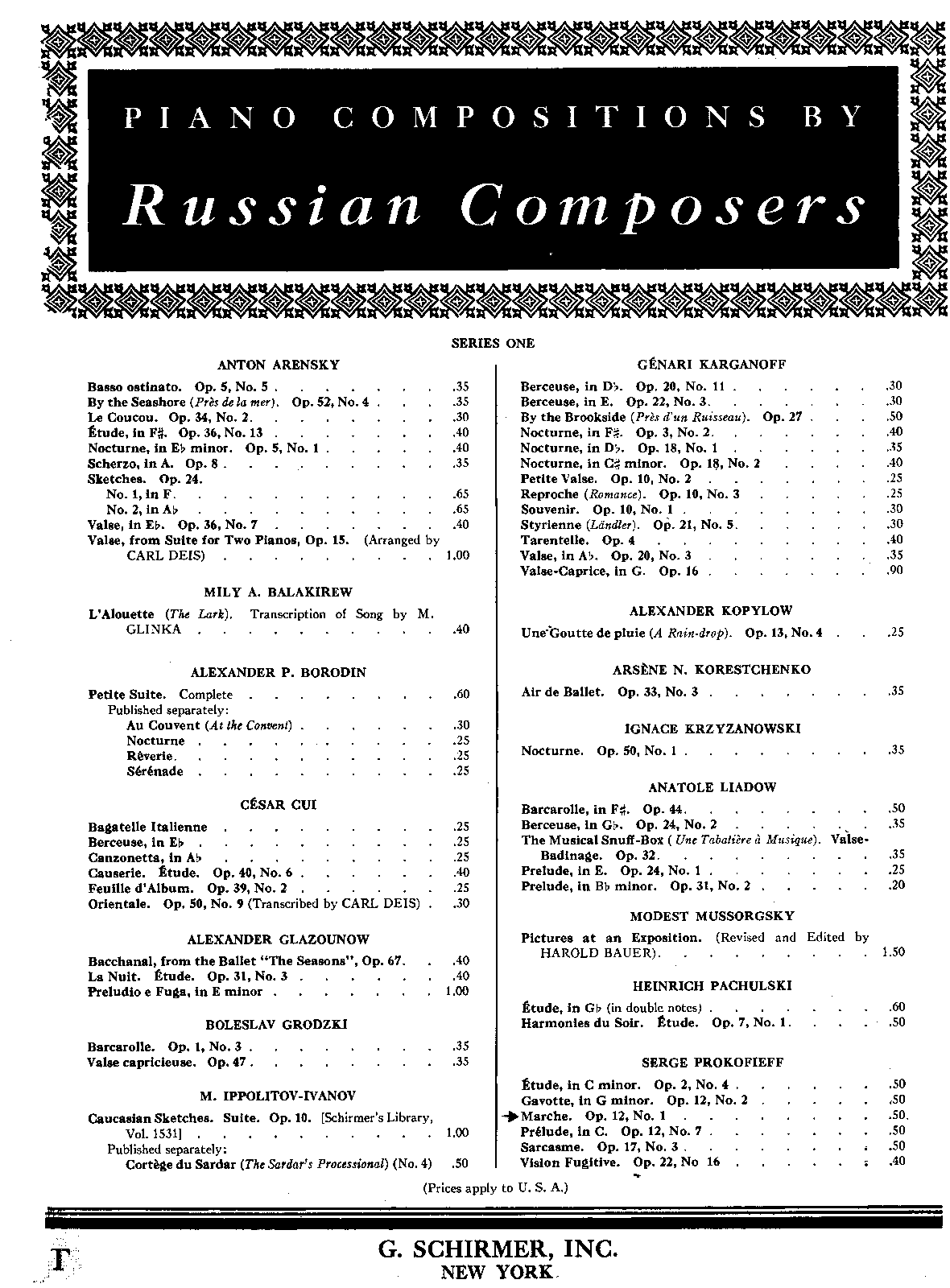 10 Pieces for Piano, Op.12