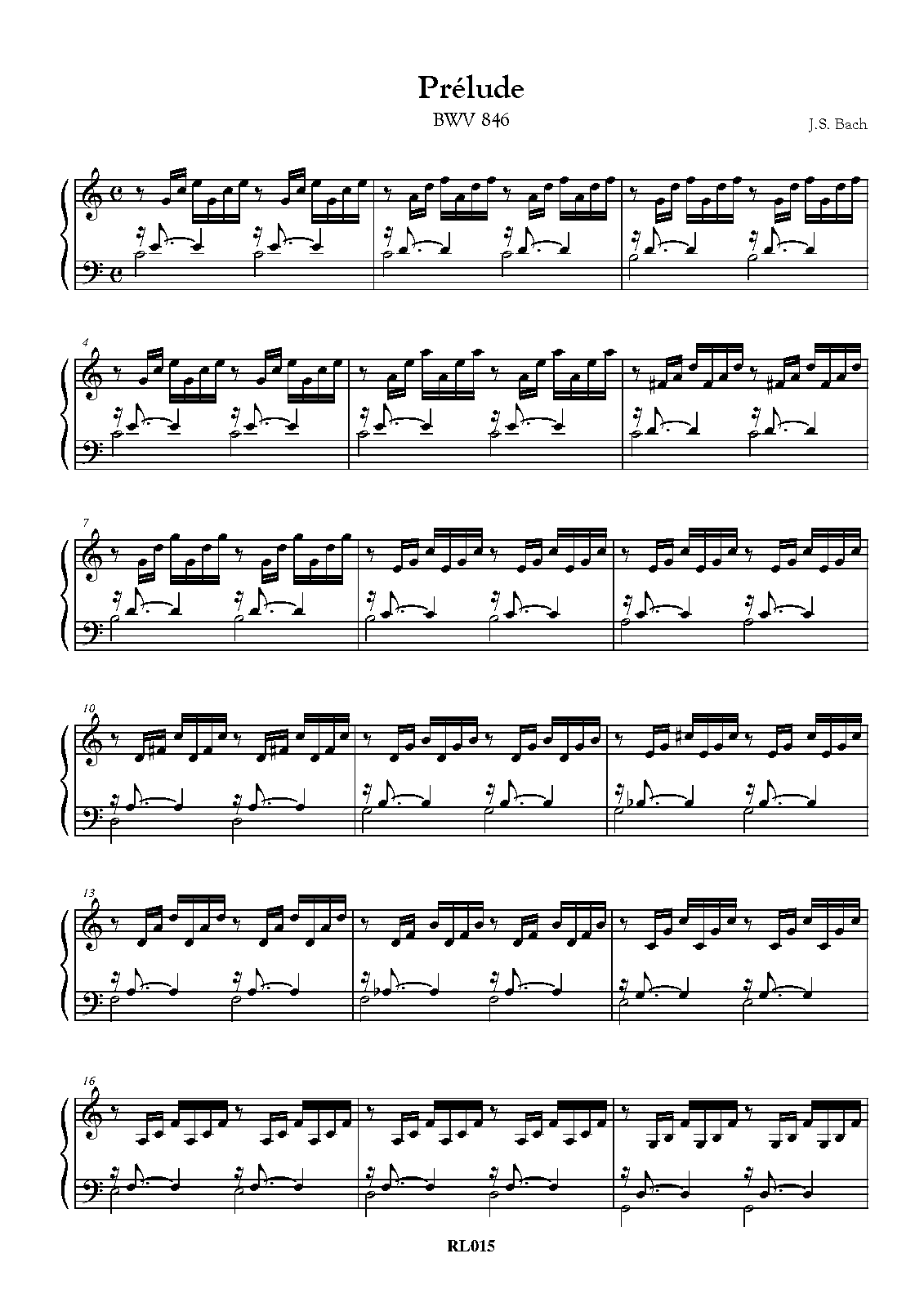 Prelude and Fugue in C major, BWV 846
