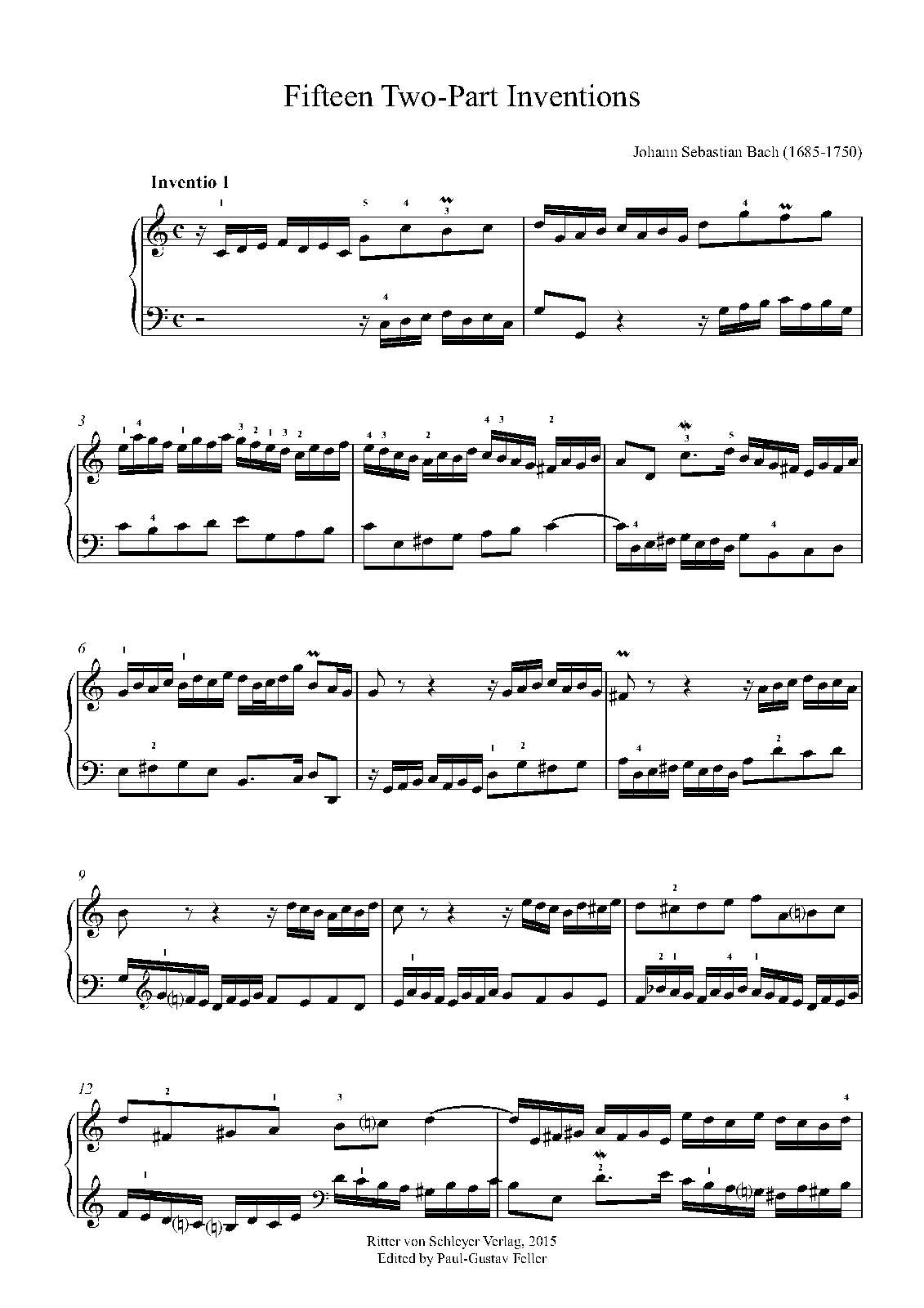 15 Inventions, BWV 772-786