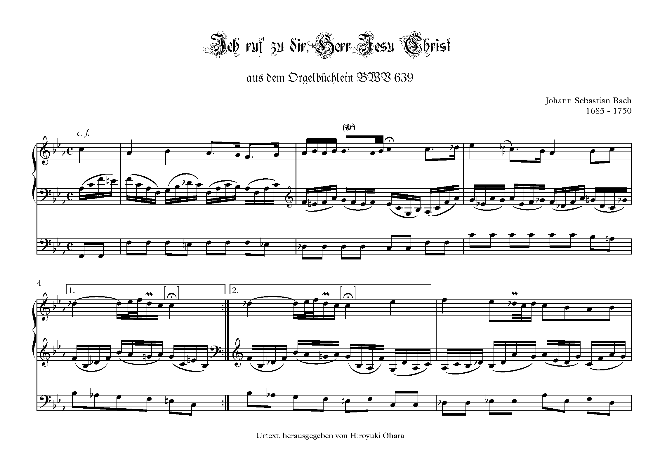 Ich ruf zu dir, Herr Jesu Christ, BWV 639