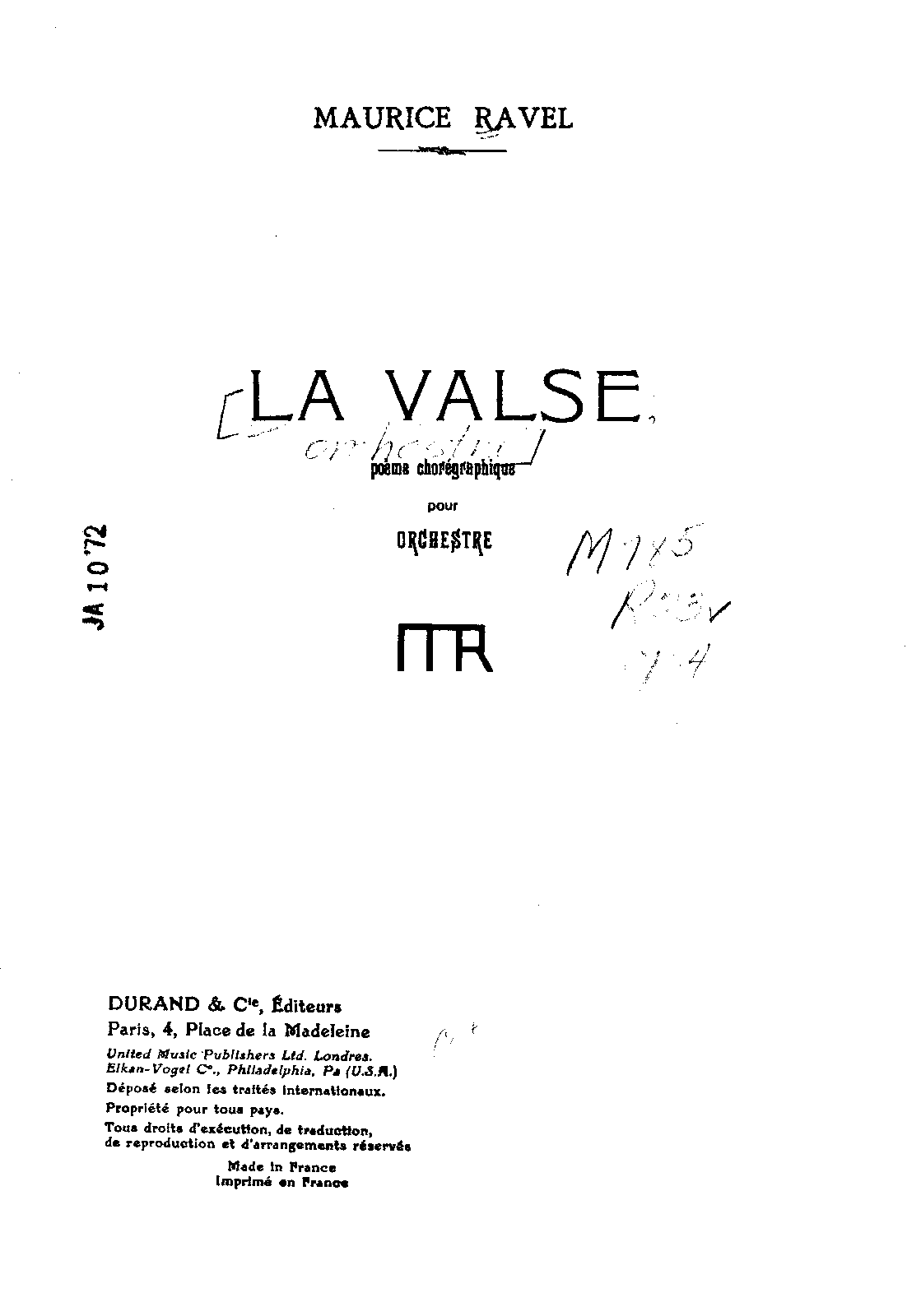 La valse, M.72