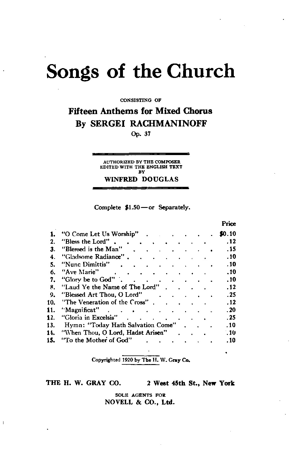 All-Night Vigil, Op.37