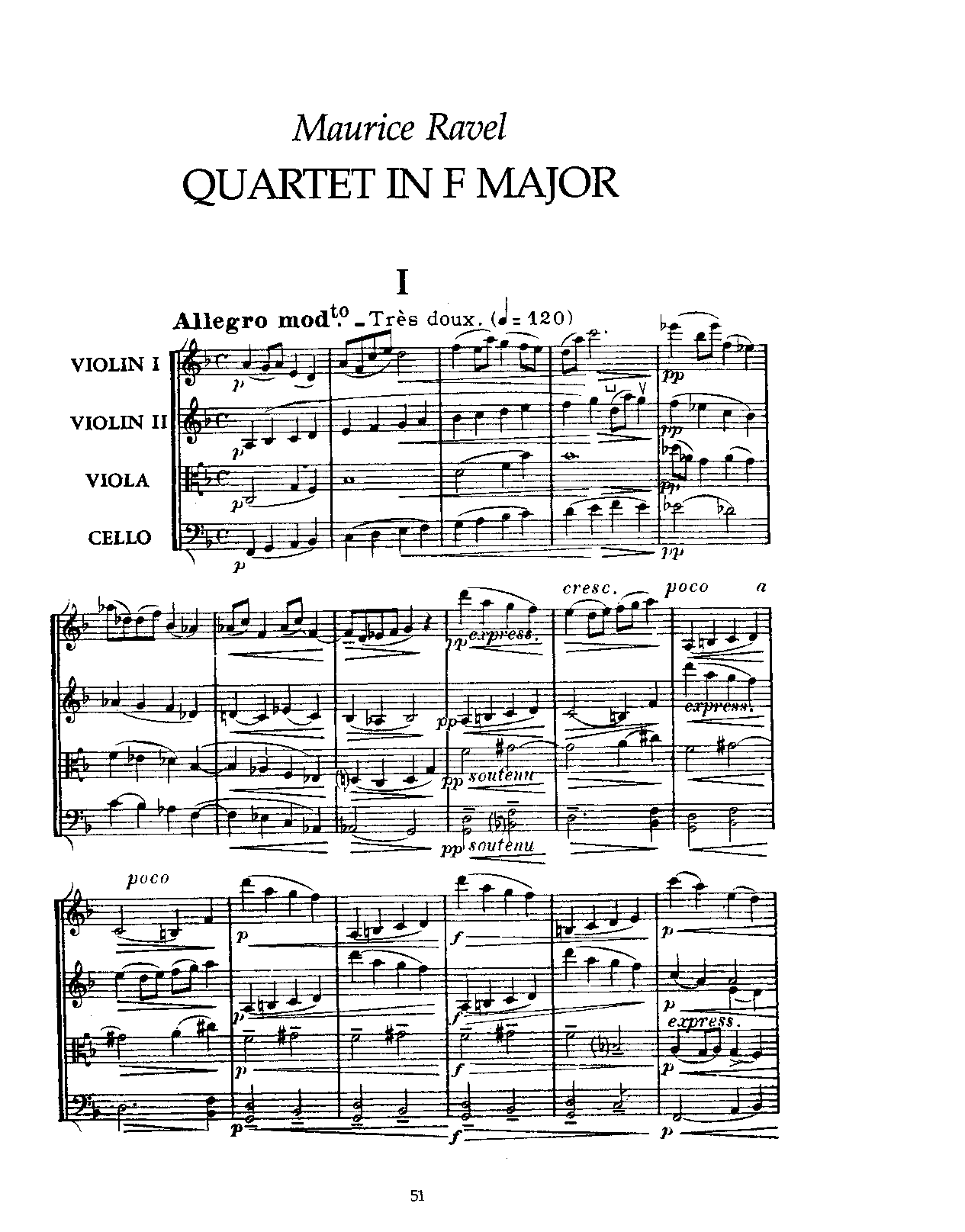 String Quartet in F major, M.35