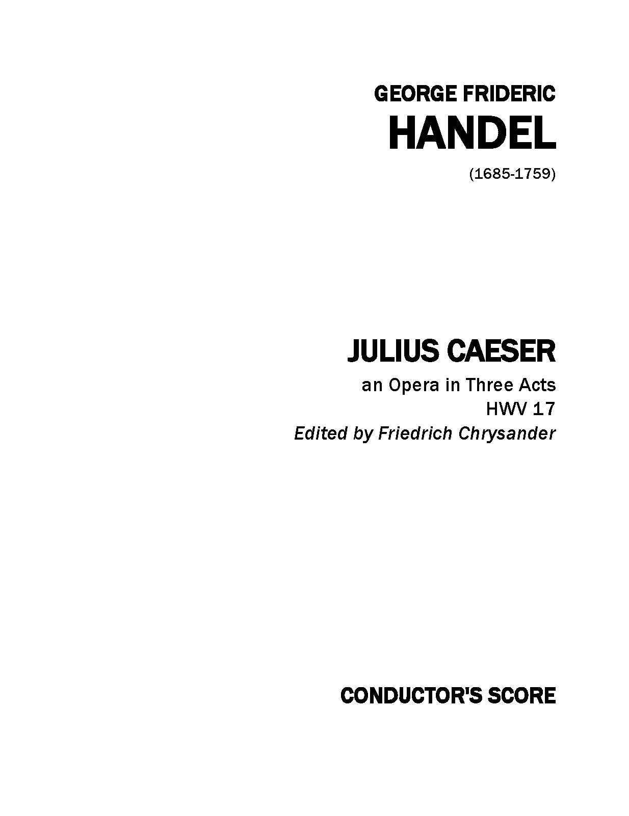 Giulio Cesare in Egitto, HWV 17