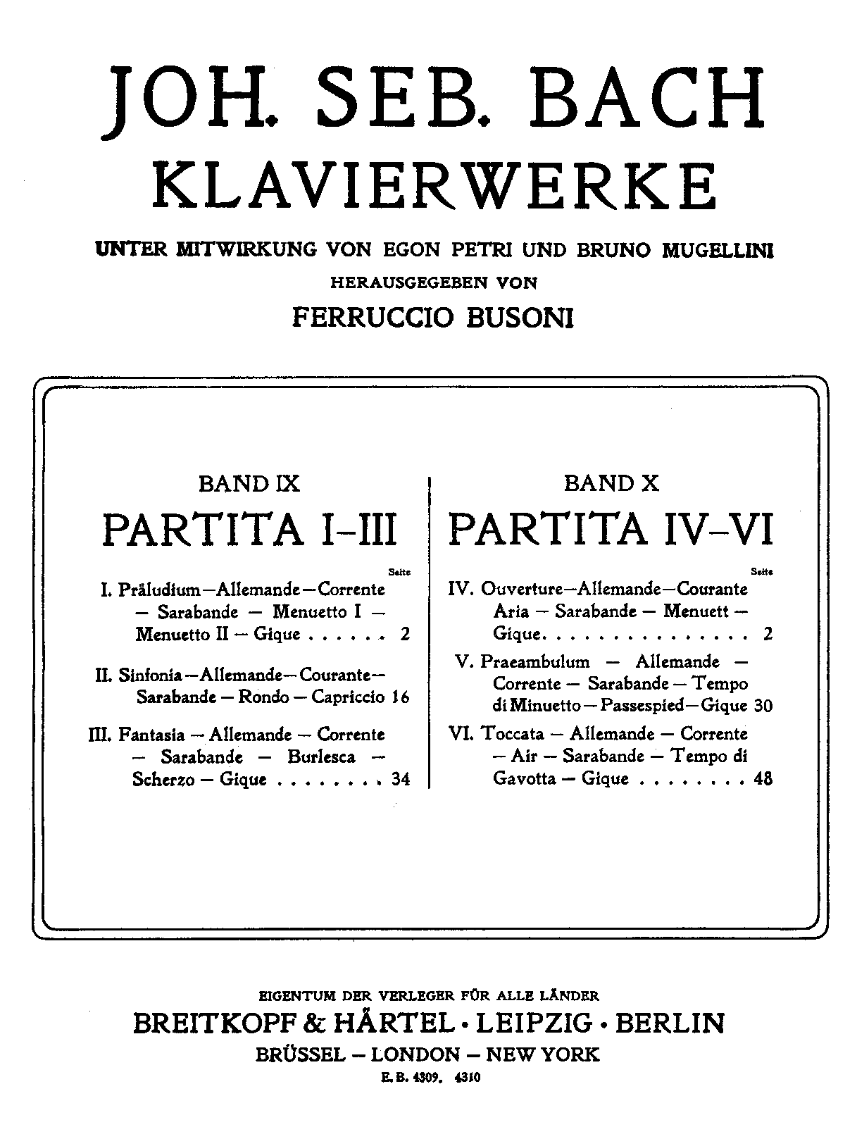6 Partitas, BWV 825-830