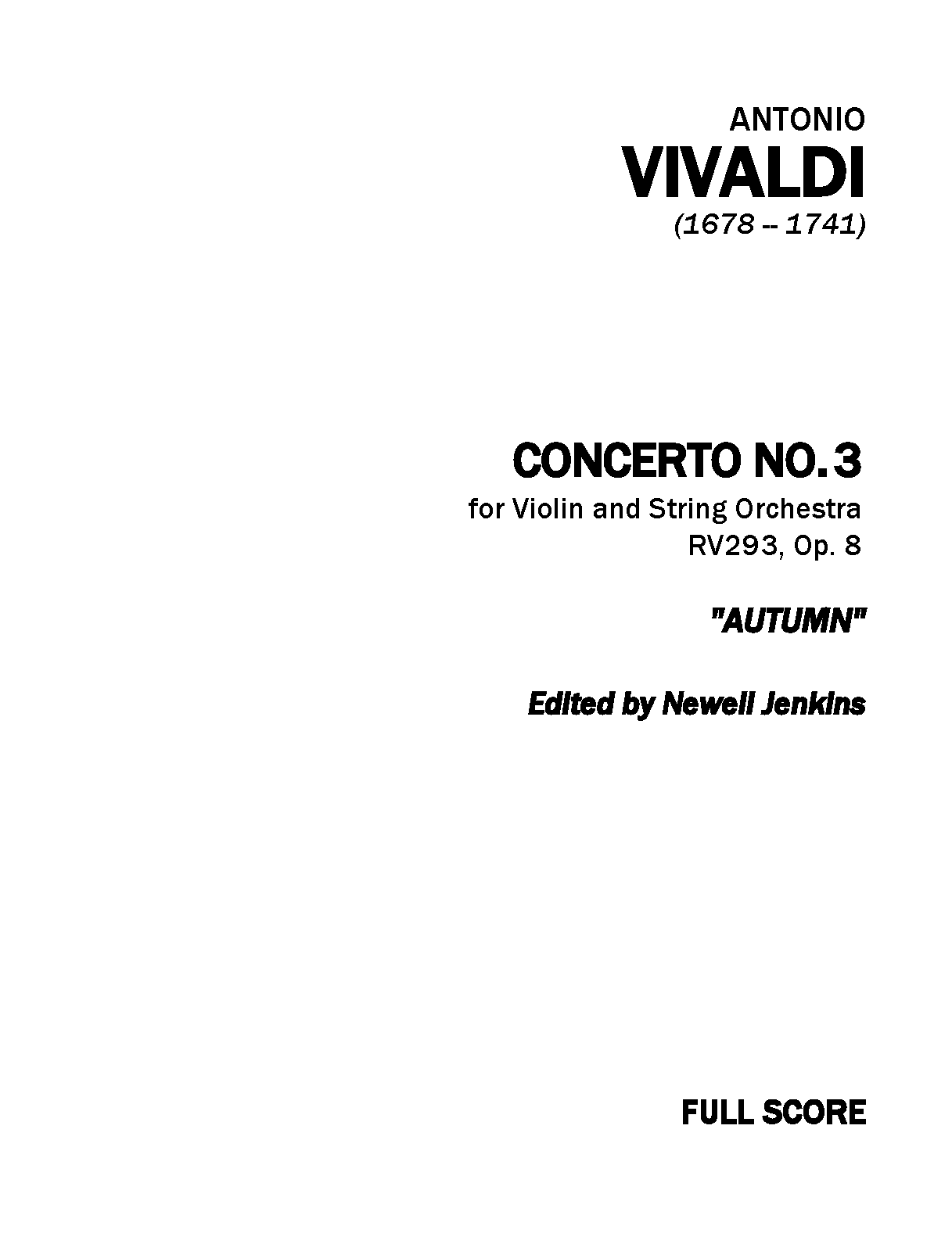 Violin Concerto in F major, RV 293