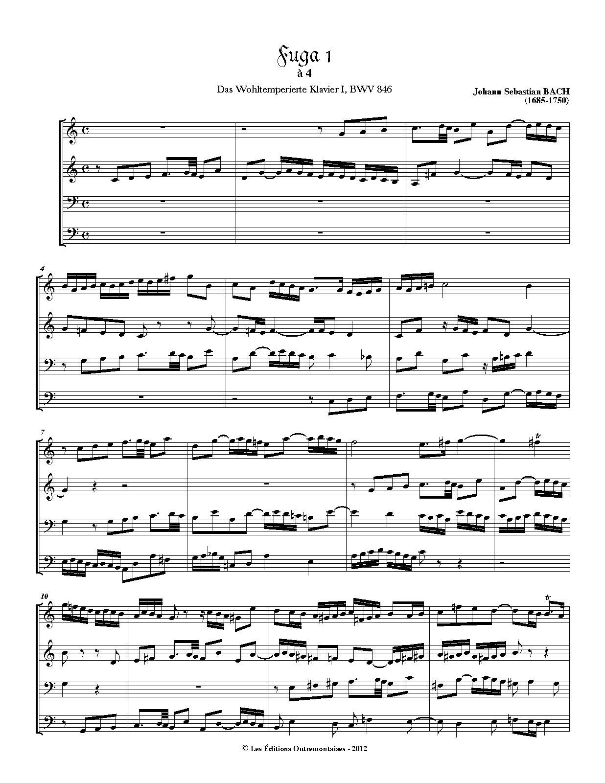 Prelude and Fugue in C major, BWV 846