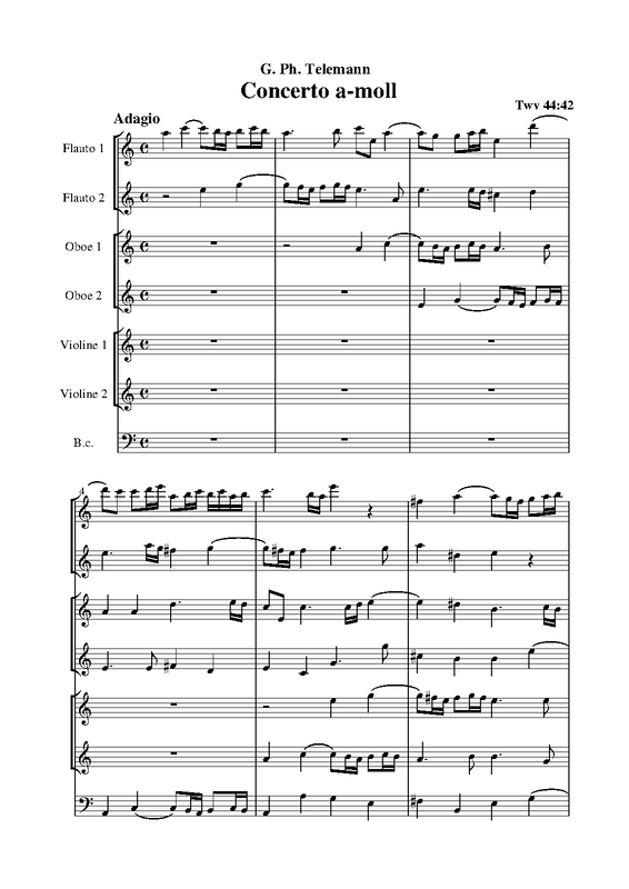 Concerto à 7 in A minor, TWV 44:42