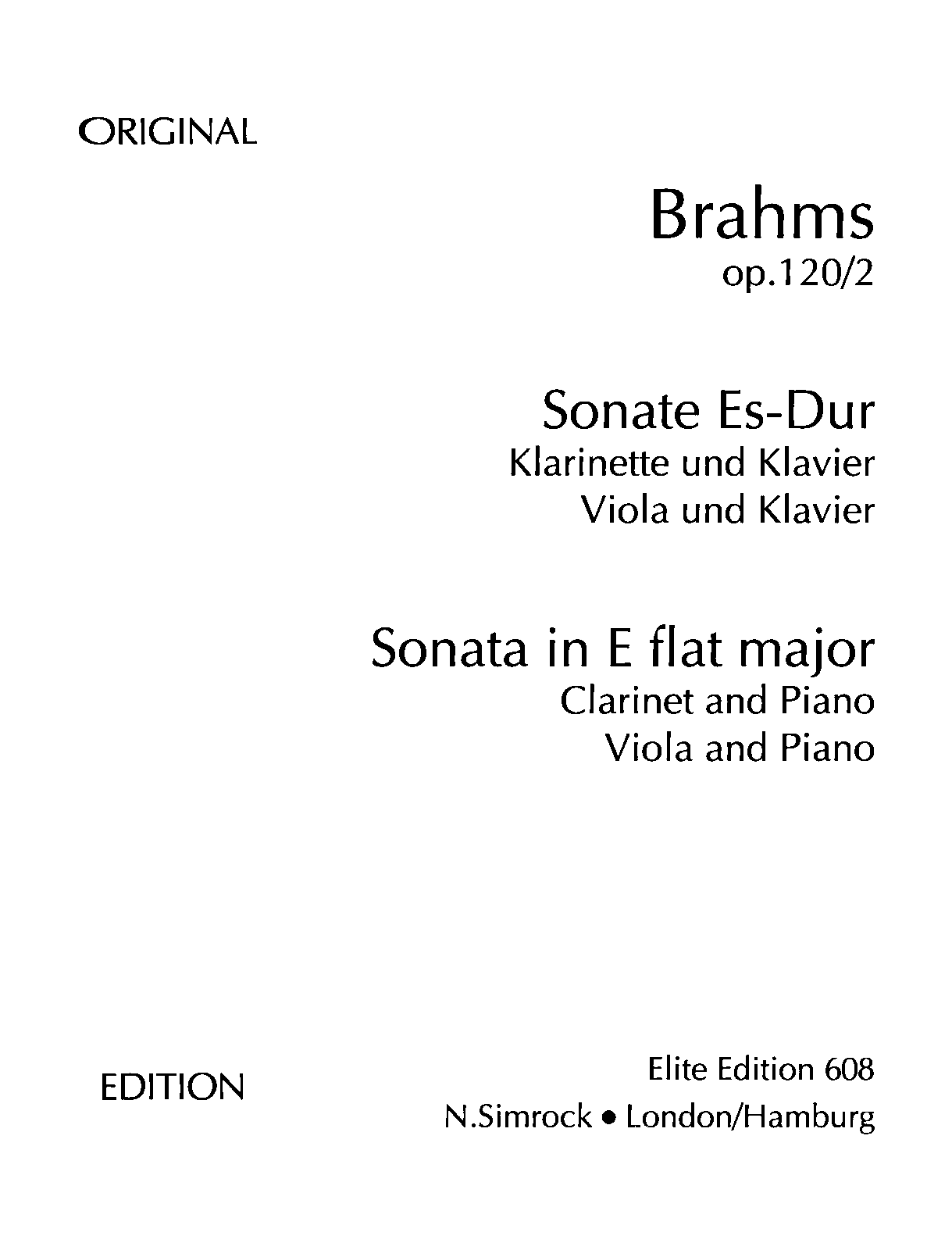 Clarinet Sonata No.2, Op.120 No.2