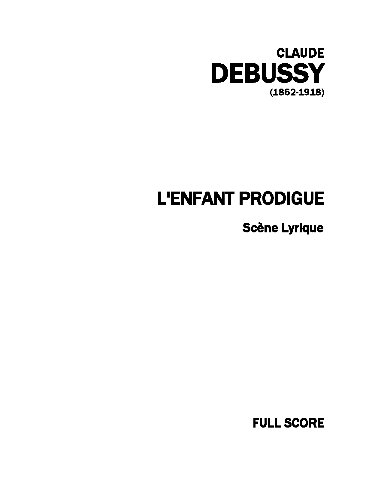 L'enfant prodigue, CD 61