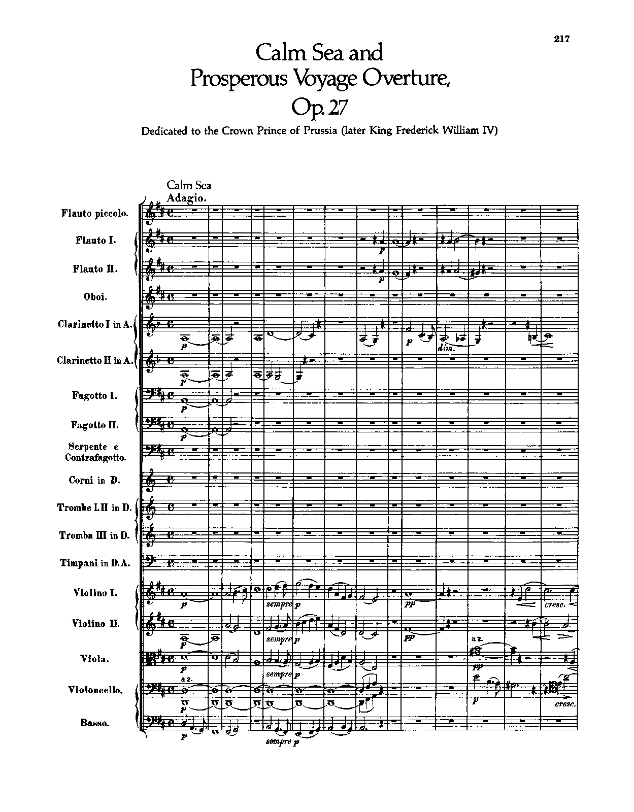 Meeresstille und glückliche Fahrt, Op.27