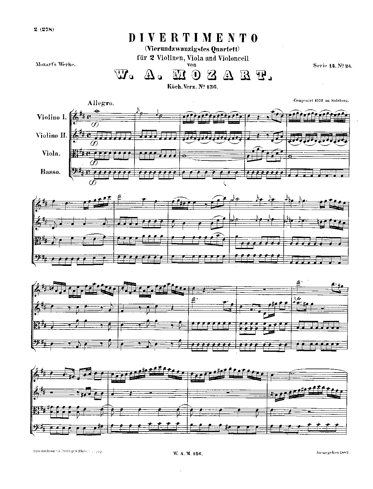 Divertimento in D major, K.136/125a
