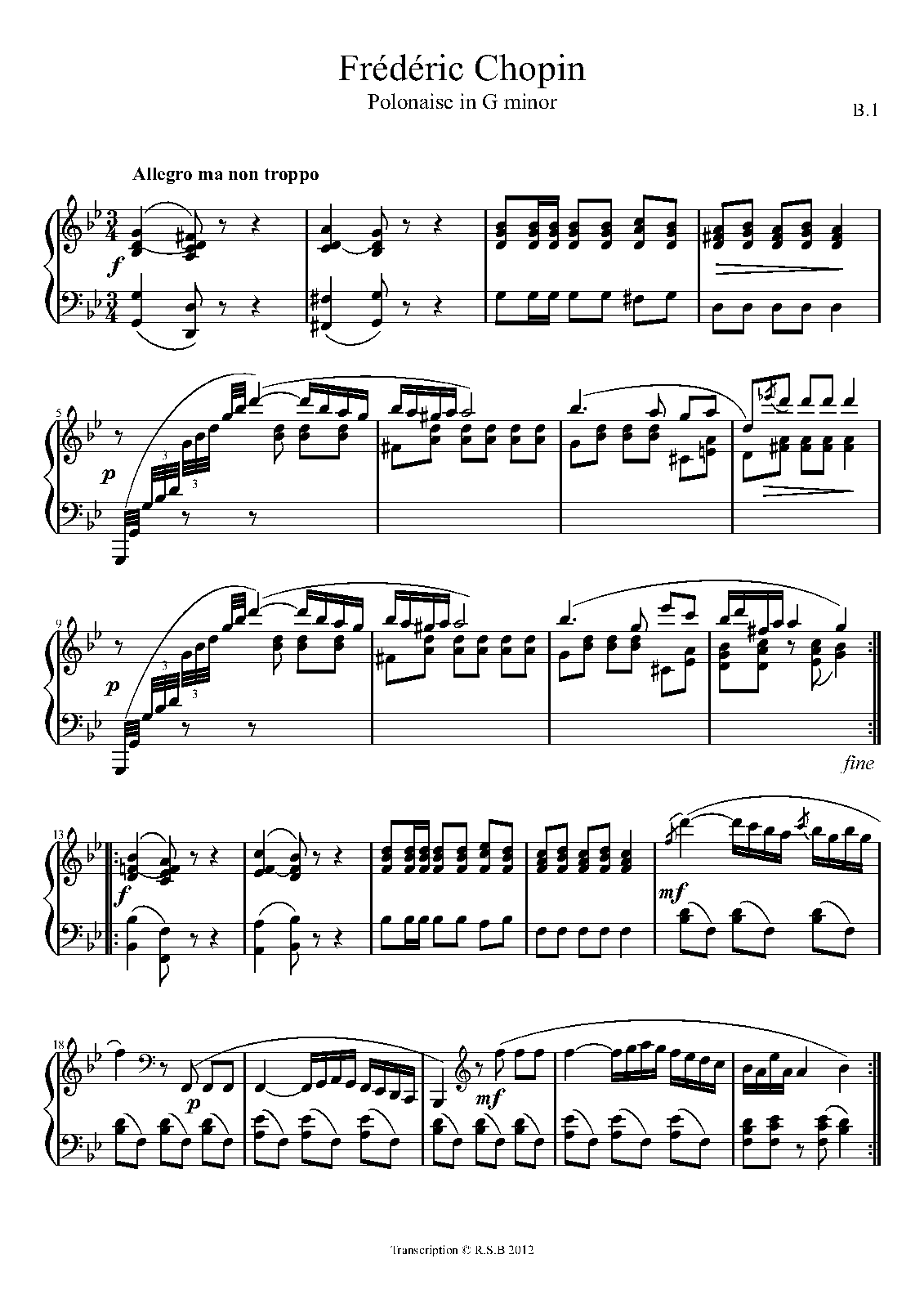 Polonaise in G minor, B.1