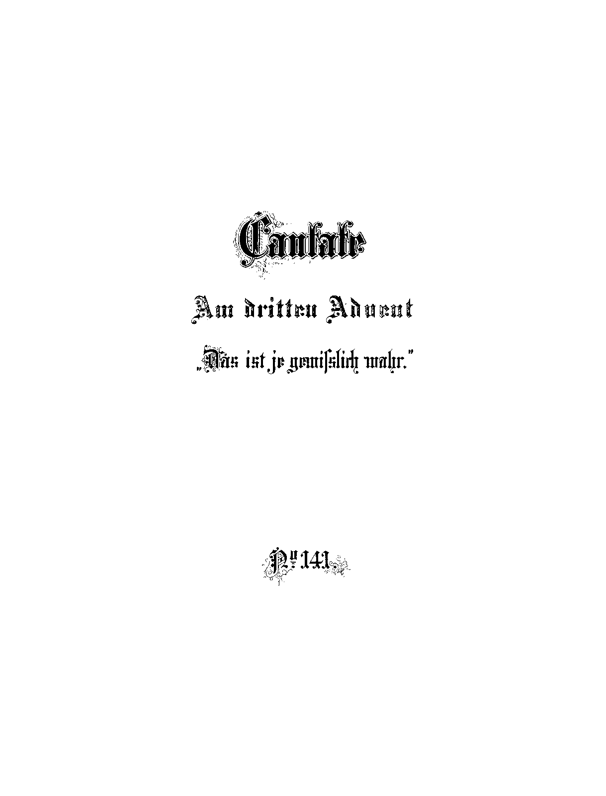 Das ist je gewisslich wahr, TWV 1:183
