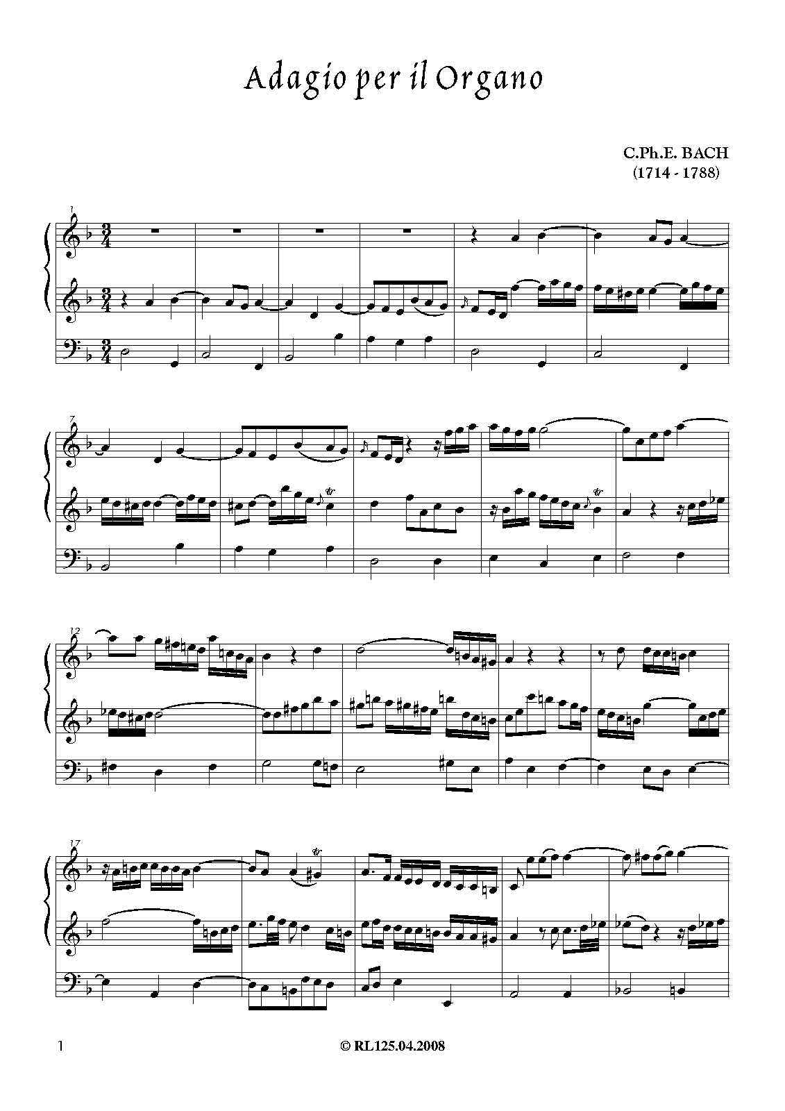Adagio in D minor, H.352