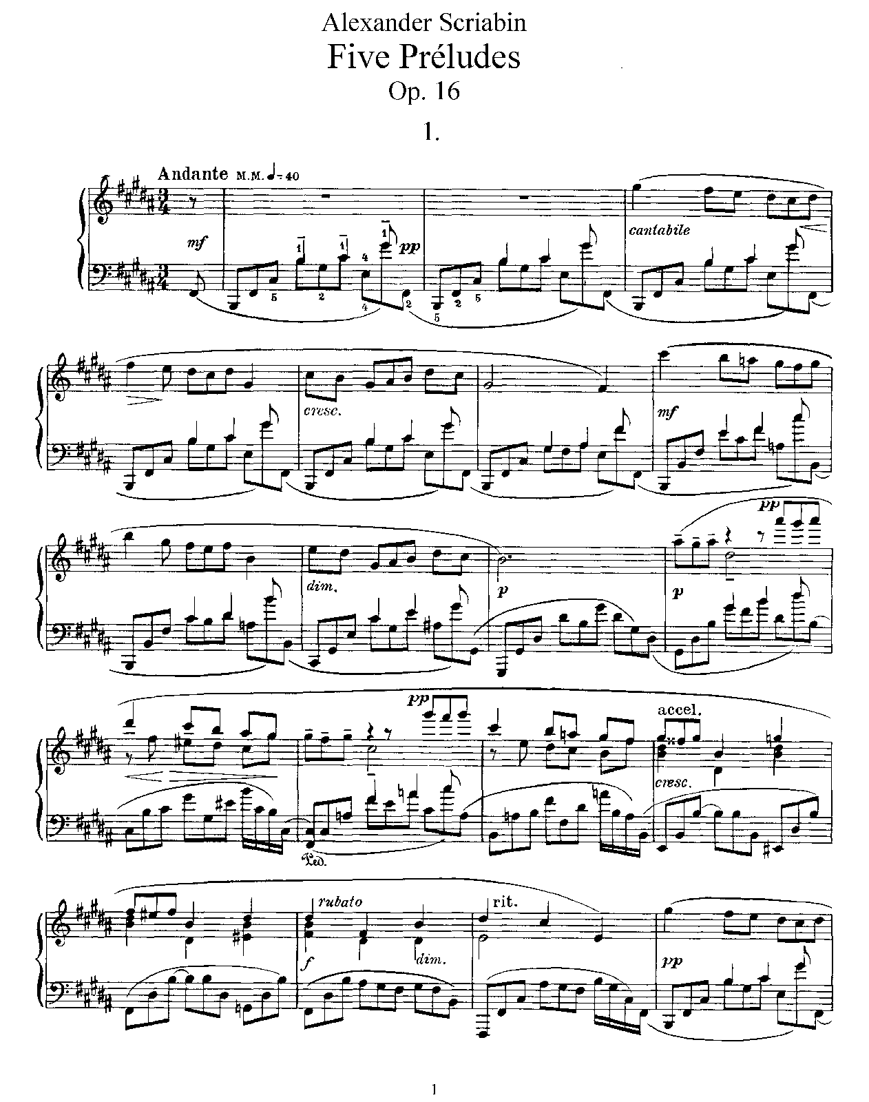 5 Preludes, Op.16